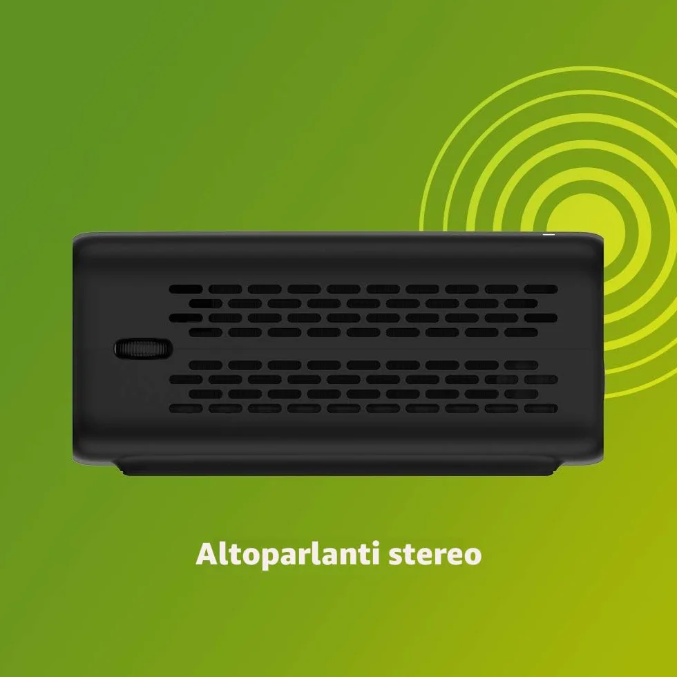 Philips PicoPix Micro 2TV, proiettore portatile, LED DLP, Altoparlanti stereo, batteria da 4 ore, Android TV integrato, HDMI, USB-C, nero
