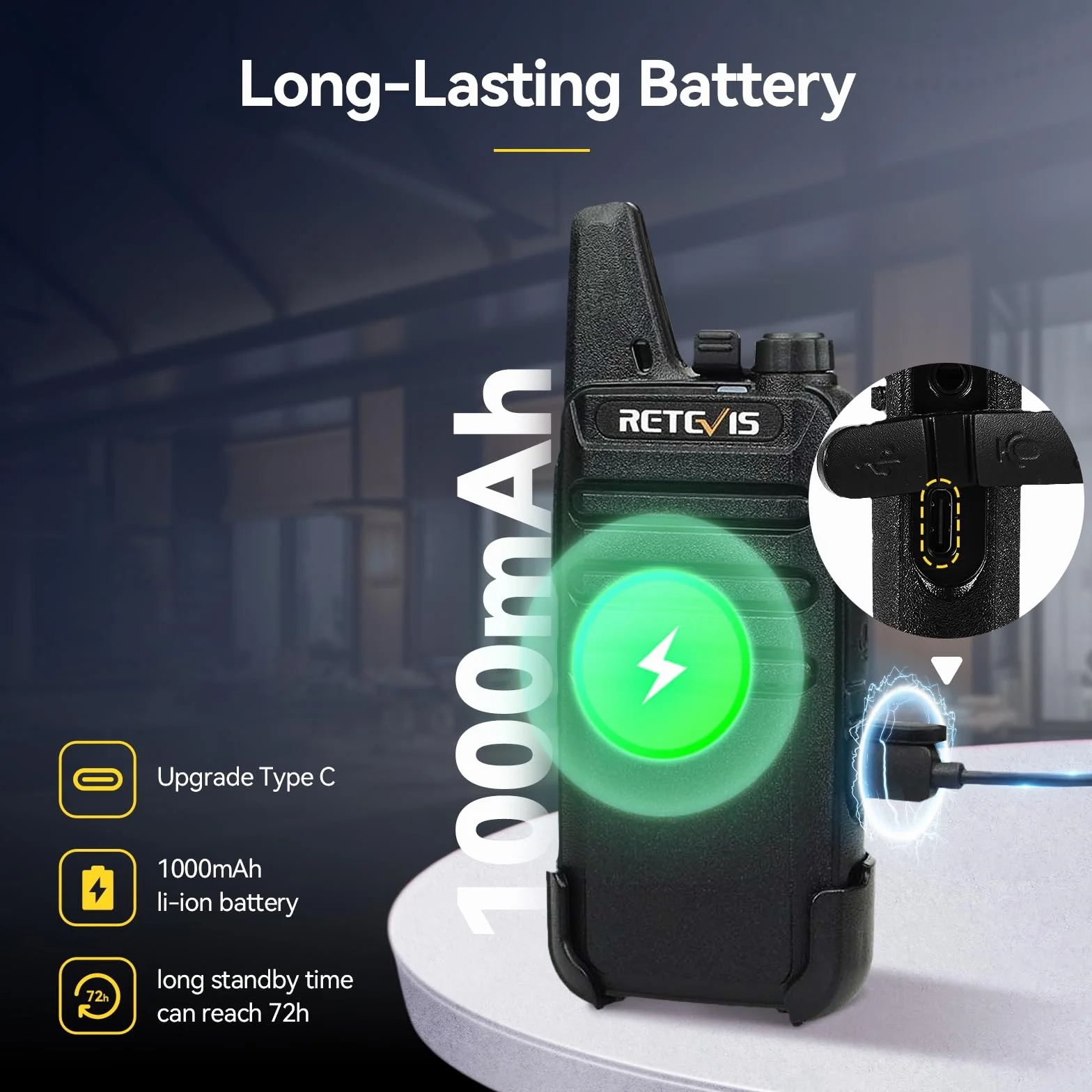 Retevis RT622 Walkie Talkie, Walkie-Talkie Professionali con Caricabatterie a 6 Vie, PMR446, Mini e sottile, VOX, Walkie Talkie Ricaricabili per Scuole, Al Dettaglio, Ristoranti (6 Pezzi, Nero)