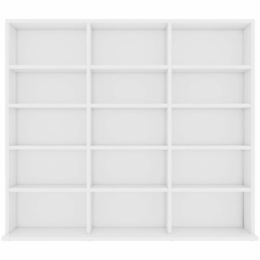 Gecheer Armadietto Porta CD Bianco 102x23x89,5 cm in Legno Multistrato, Mobiletto, Libreria Cubi, Scaffale per DVD e Archiviazione, Divisorio a Colonna