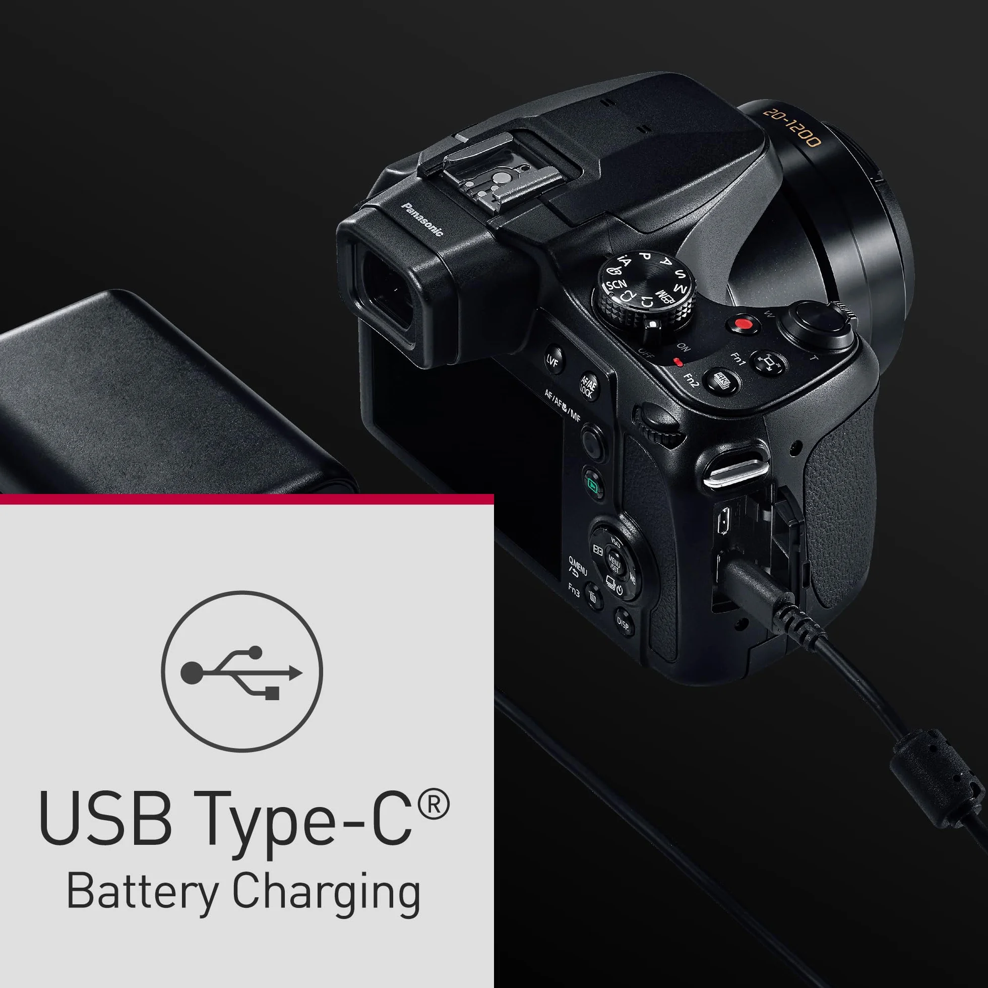 Panasonic Lumix DC-FZ82DE-K Fotocamera Bridge con Obiettivo 20-1200 mm F2.8-5.9, 18.1MP, Video e Foto 4K, Mirino Live View OLED, Touch Screen LCD, USB-C, Nero