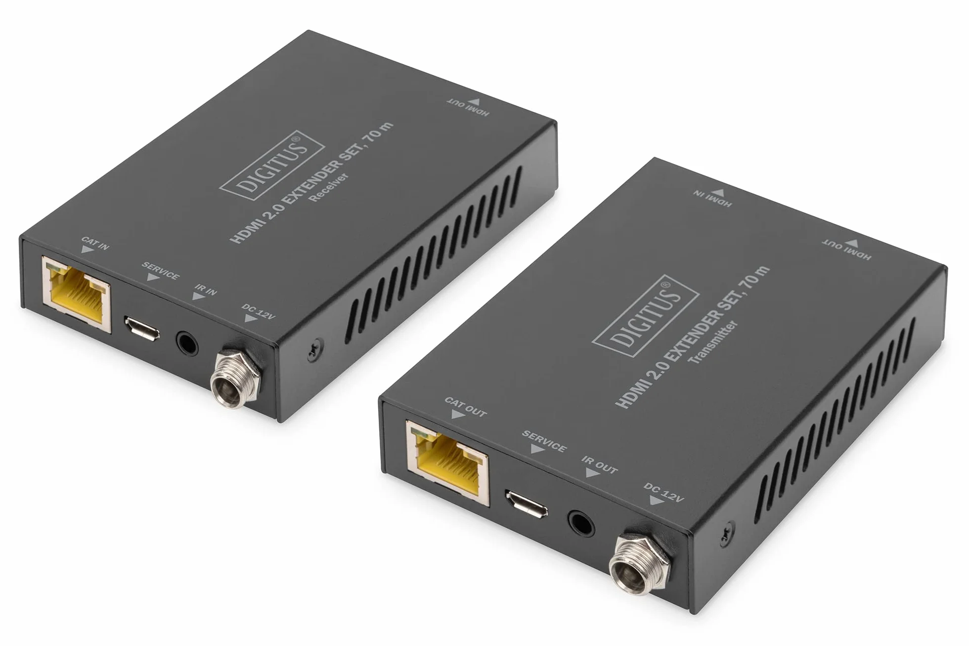 DIGITUS Set estensore HDMI 2.0 70 m 4K/60 Hz 18 Gbps HDCP 2.2 HDR PoC