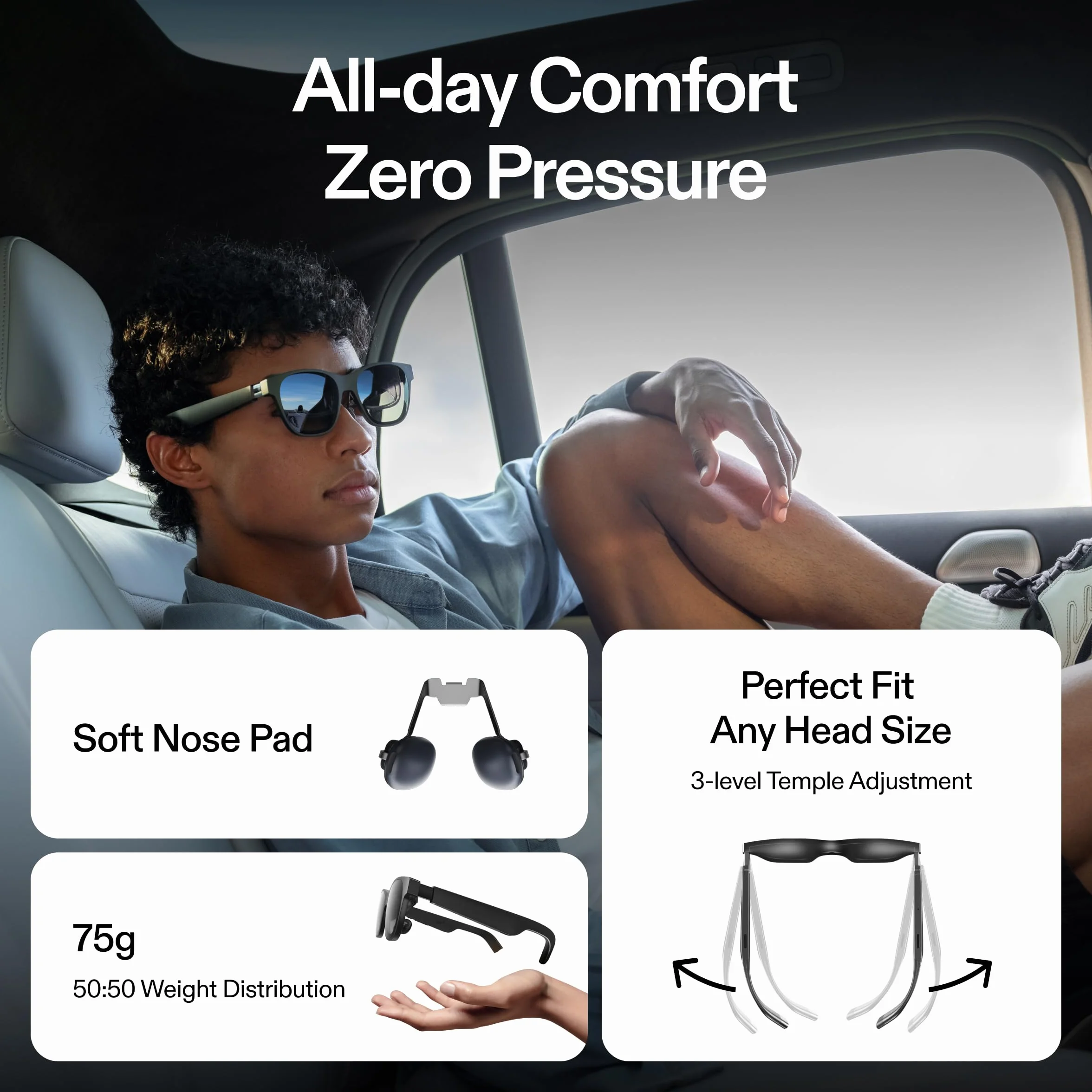 XREAL Air 2 PRO AR Occhiali, Il Display Indossabile Definitivo con Controllo dell'Immersione a 3 Livelli, 75g 120Hz 1080P, Ideali per Gaming, Streaming e Lavoro