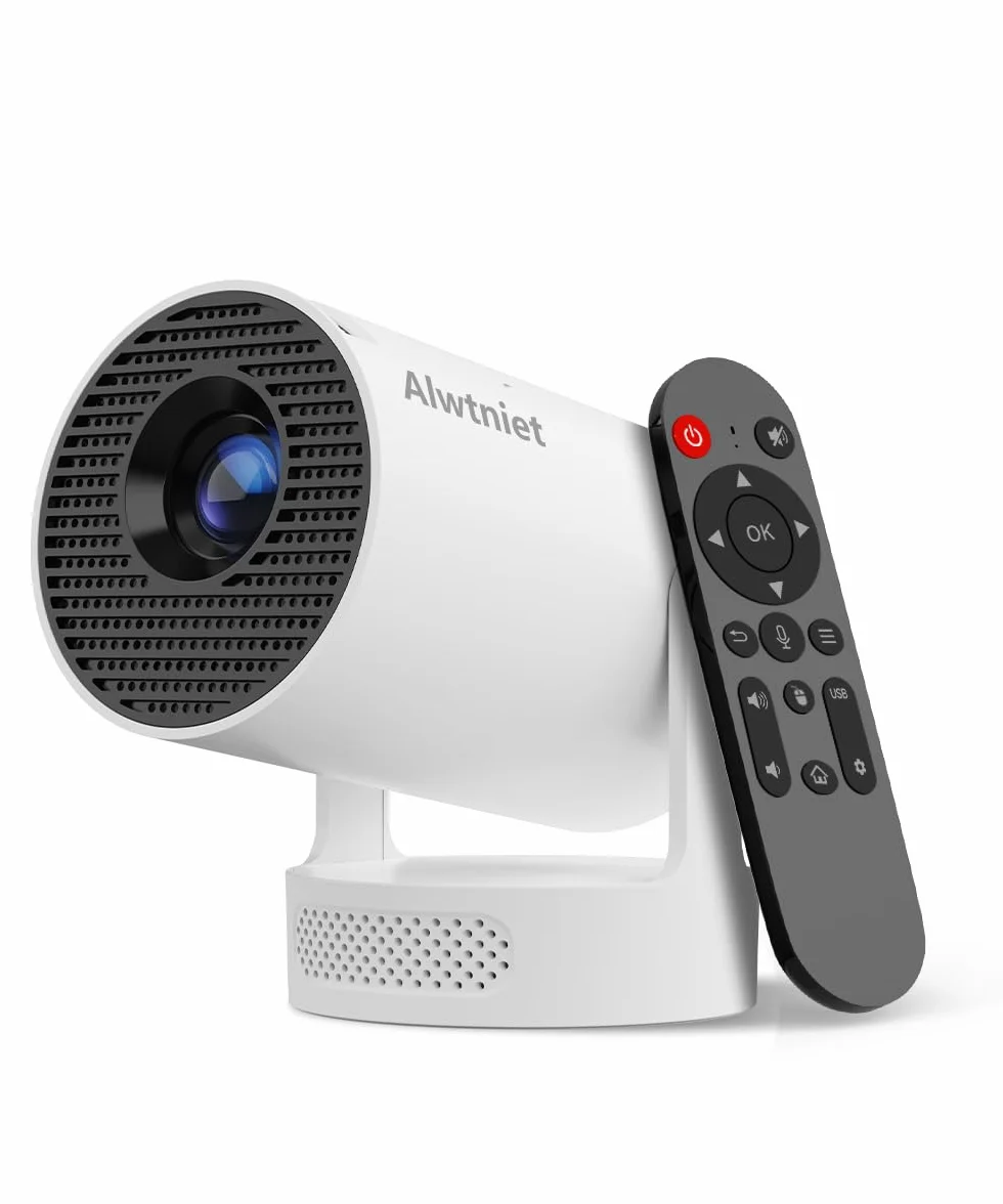 2026 HY300Pro+ Mini Proiettore 4K con Wi-Fi 6 e Bluetooth 5.4, Altoparlante Soundbase da 5W, Correzione Trapezio Verticale Automatica, Rotazione a 180°, Proiettore Portatile per Casa e Esterno