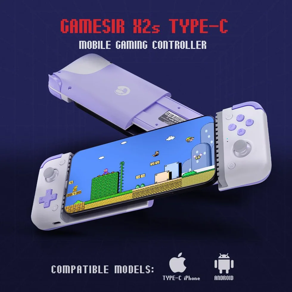 GameSir X2S Controller di gioco mobile Type-C per Android e iPhone Serie 15 (USB-C), controller del telefono con joystick ad effetto Hall - Gioca a Xbox, PlayStation, Call of Duty(GameSir X2S NUOVO)