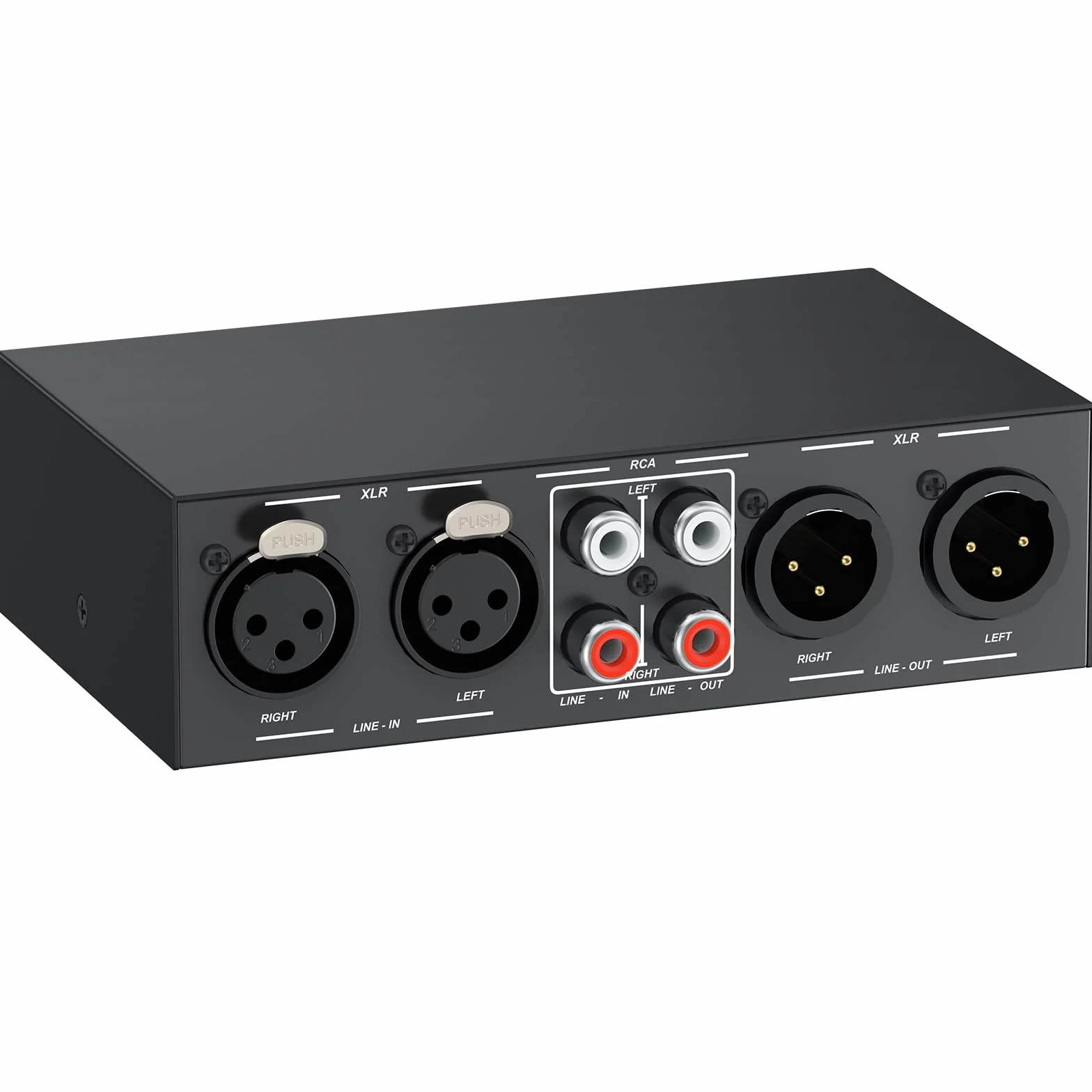 PROZOR Commutatore Audio 2-IN-2-OUT, Switch Selettore e Convertitore XLR a RCA Bidirezionale con Controllo del Volume Passivo Preamplificatore per Altoparlanti da Studio, Home Cinema, DJ