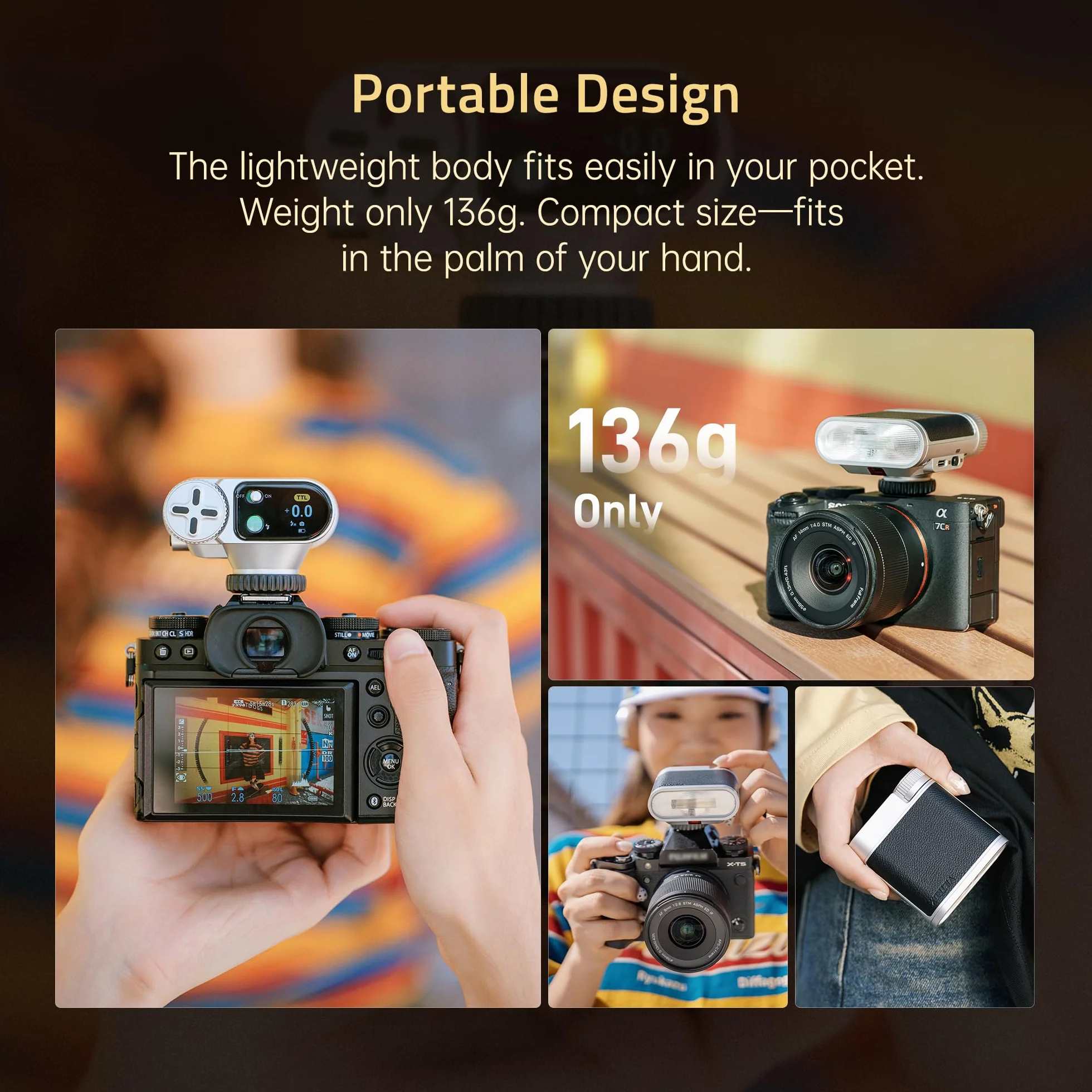 VILTROX Vintage Z1 Pro TTL Retro On-Camera Flash con Touch Display, 24Ws 1s Riciclare GN12 CCT 6000K ± 200K Mini Flash per Fotografia Portatile Illuminazione (per Nikon)