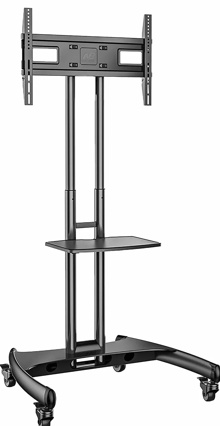 Ergosolid Supporto TV da Pavimento con Ruote Carrello Staffa Porta Mobile Stand Orientabile per Schermi 32" a 70", fino a 45,5 kg, nero