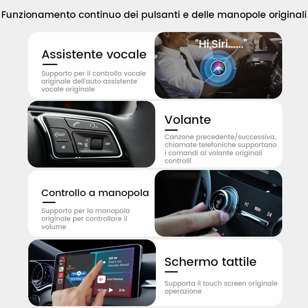 Carlinkit 2026 Nuovo Aggiornamento 5.0 2Air Adattatore, Porta Wireless CarPlay/Android Auto, Plug-and-Play, Connessione Senza Fili