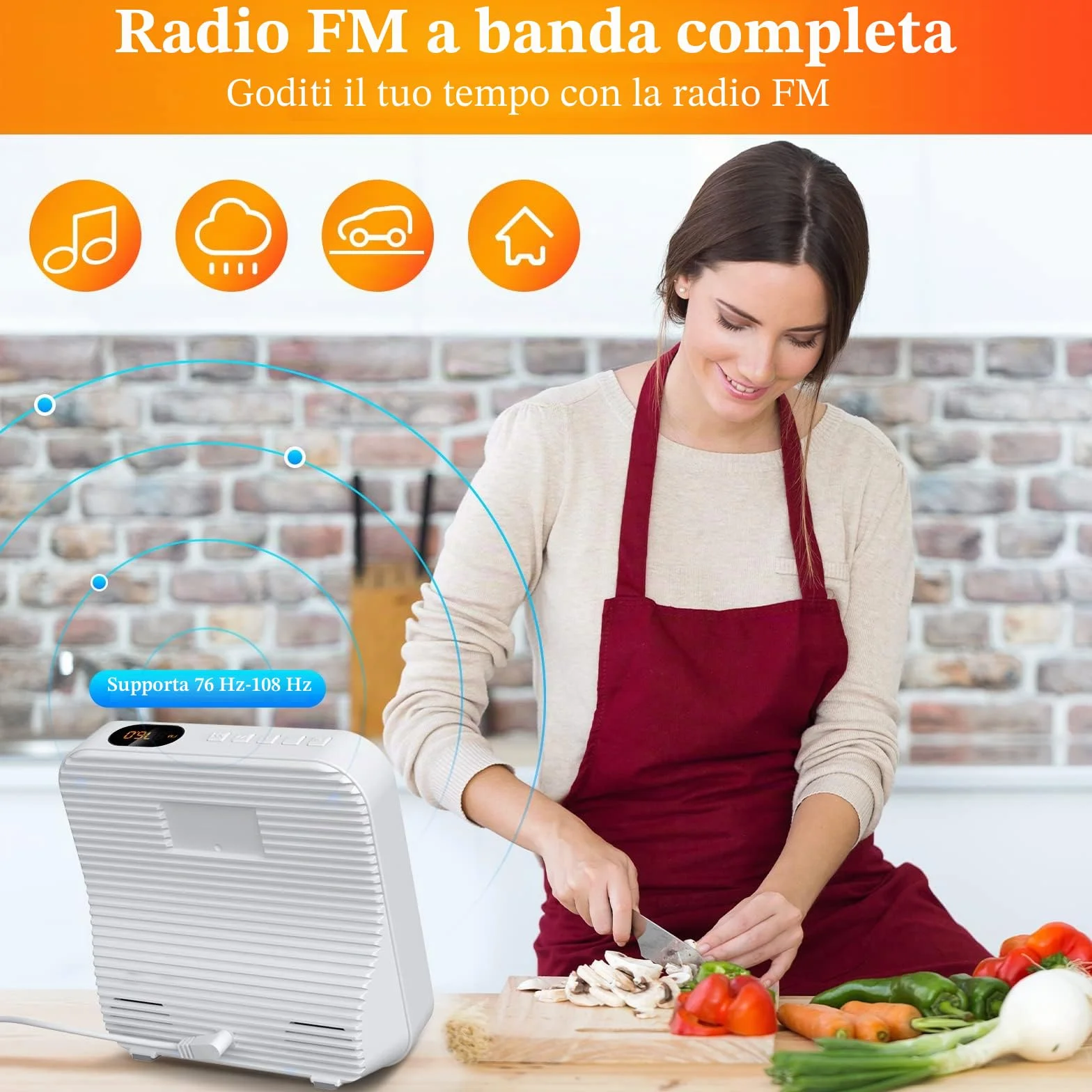 Lettore CD Bluetooth 5.1 Lettore CD da tavolo con 5W Doppi Altoparlanti Luce Telecomando Copertura Della Polvere Display FM Radio Timer Cuffie USB/SD Card/AUX Playback