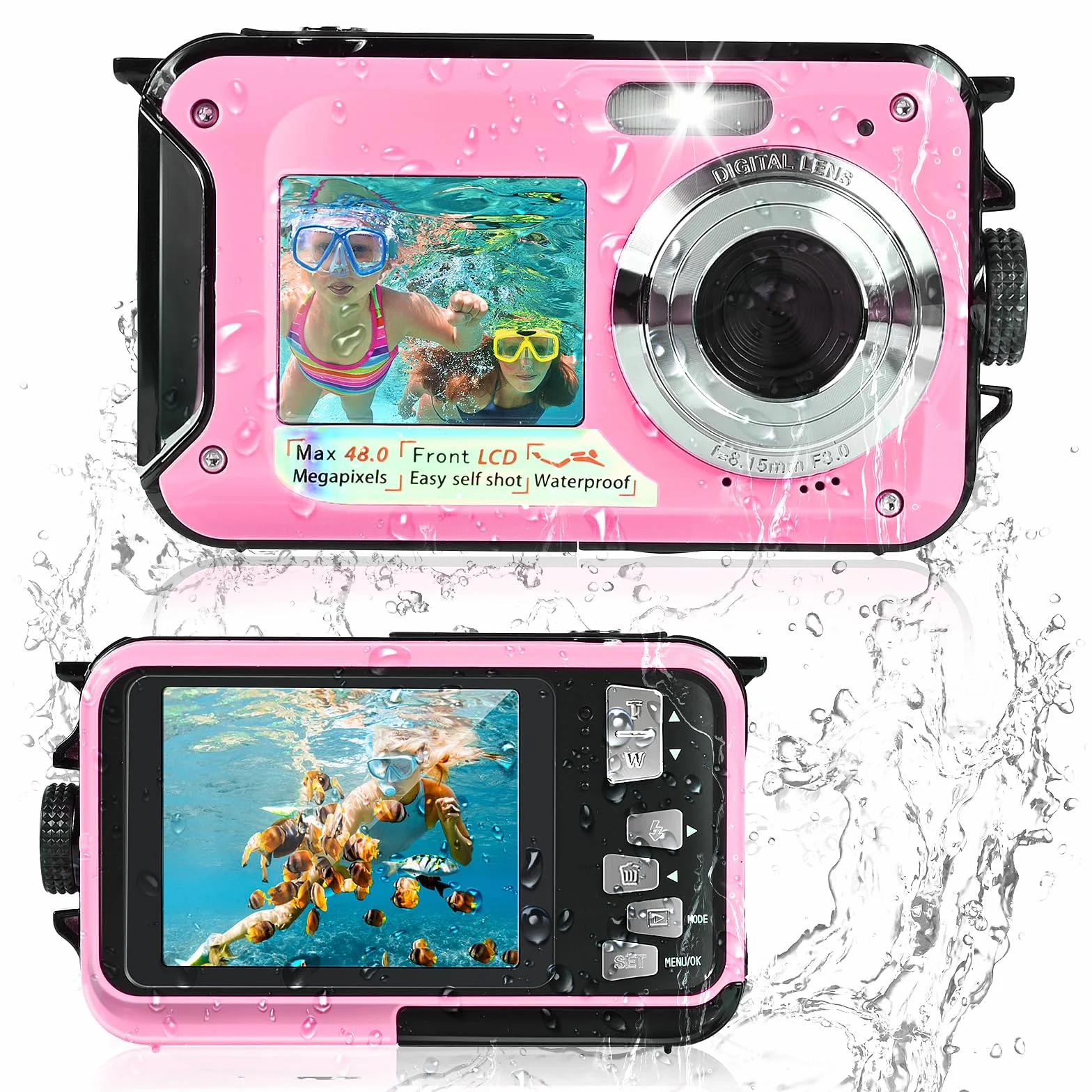 Macchina Fotografica Subcquea, Comius Sharp Fotocamera Subacquea Digitale 10FT FHD Video 30MP Photo 16X Digital Zoom con Scheda di Memoria da 32G per Selfie Subacquei, Nuoto, Immersione