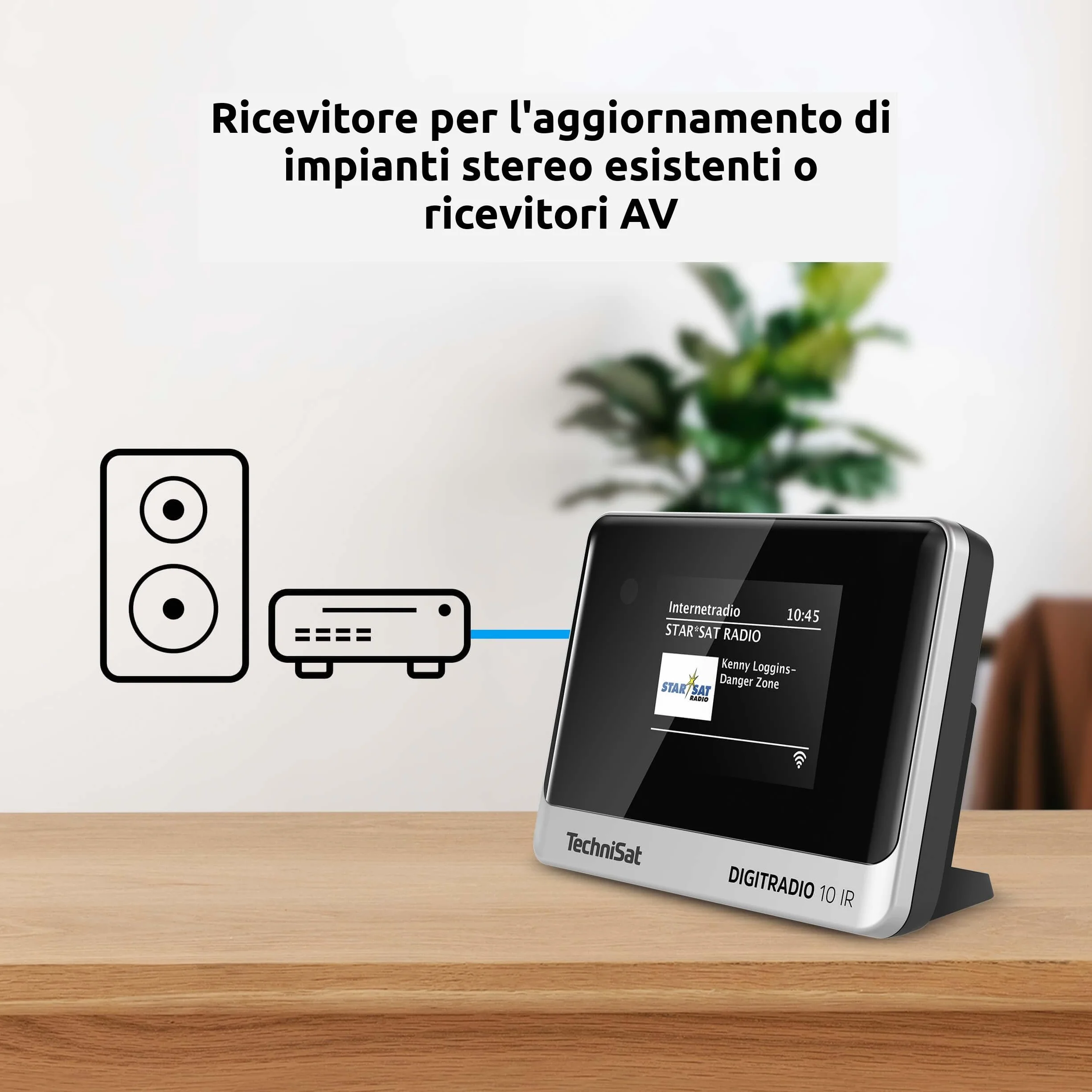 TechniSat DIGITRADIO 10 IR Radio DAB+ Internet WLAN Display Colori Bluetooth Telecomando Sveglia