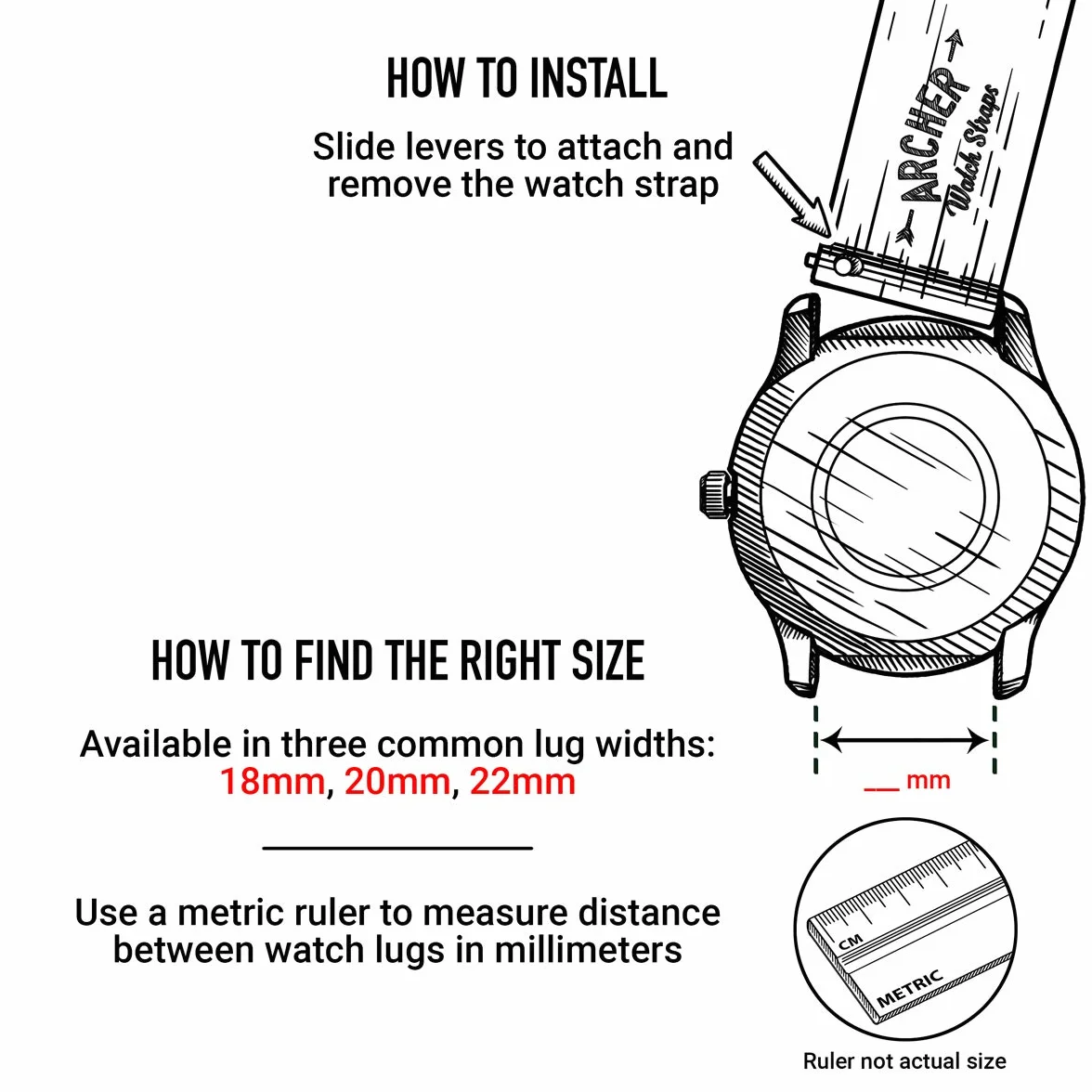 Archer Watch Straps Cinturino in silicone per orologio a sgancio rapido