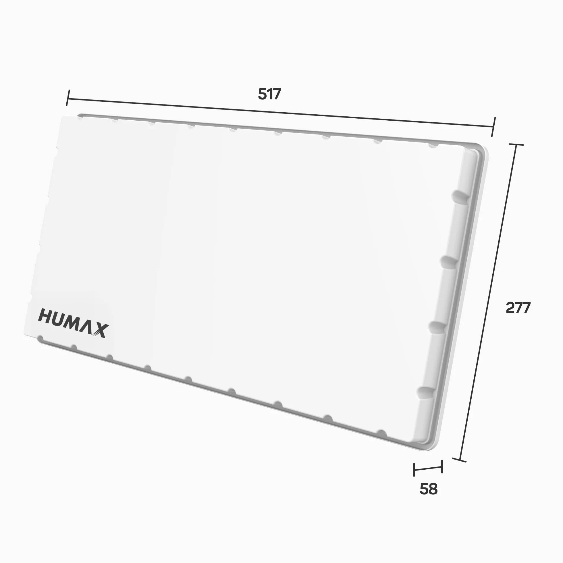 HUMAX Flat H39D2 - Antenna satellitare piatta per 2 partecipanti, con antenna satellitare Twin-LNB, con supporto per parete o palo, paragonabile a 60 cm, colore: Bianco