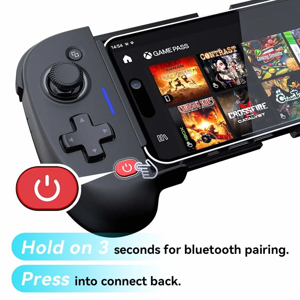 ShanWan Controller Smartphone Android/iOS, Controller di Gioco Mobile con Leva di manovra regolabile per Xbox Cloud Steam Link GeForce Now MFi Arcade Games [android,ios]