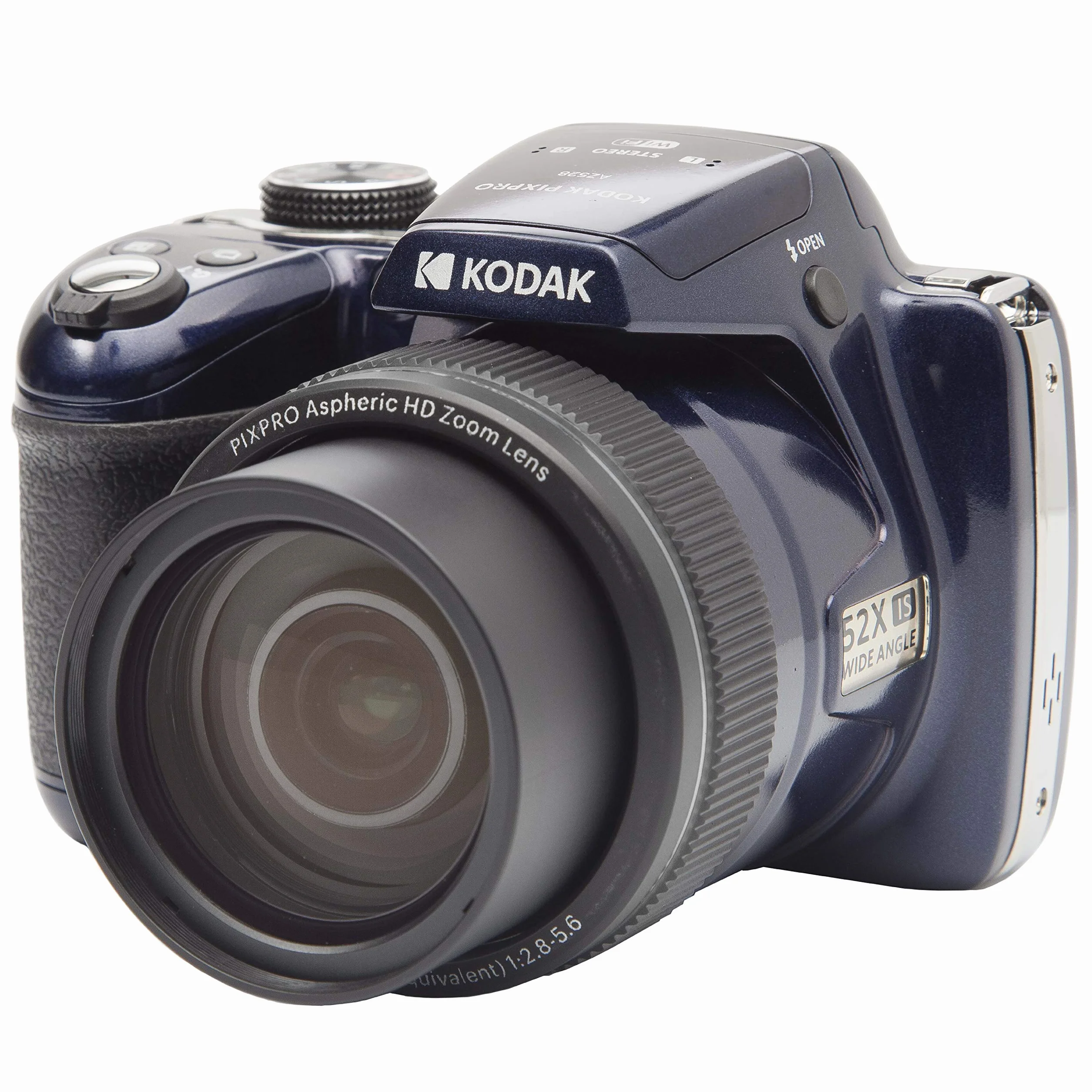 KODAK Pixpro AZ528 - Fotocamera Bridge Digitale 16 Mpixel, Zoom ottico x52, Stabilizzatore Ottico, Schermo LCD da 3 pollici, Video Full HD 1080p, Batteria agli ioni di litio - Blu Notte