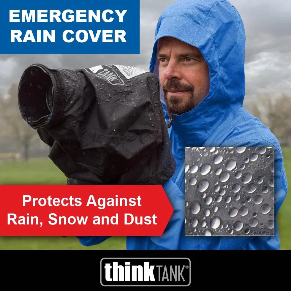 Think Tank 6180 Photo Emergenza ParaPioggia per DSLR e Mirrorless con fino a Obiettivo, Small, 24 x 70 mm