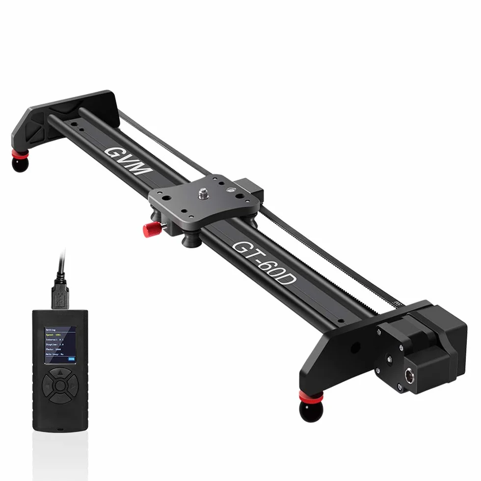 GVM - Slider per fotocamera da 60 cm, motorizzato, in lega di alluminio, per fotocamera DSLR, fotografia, video e produzione di film