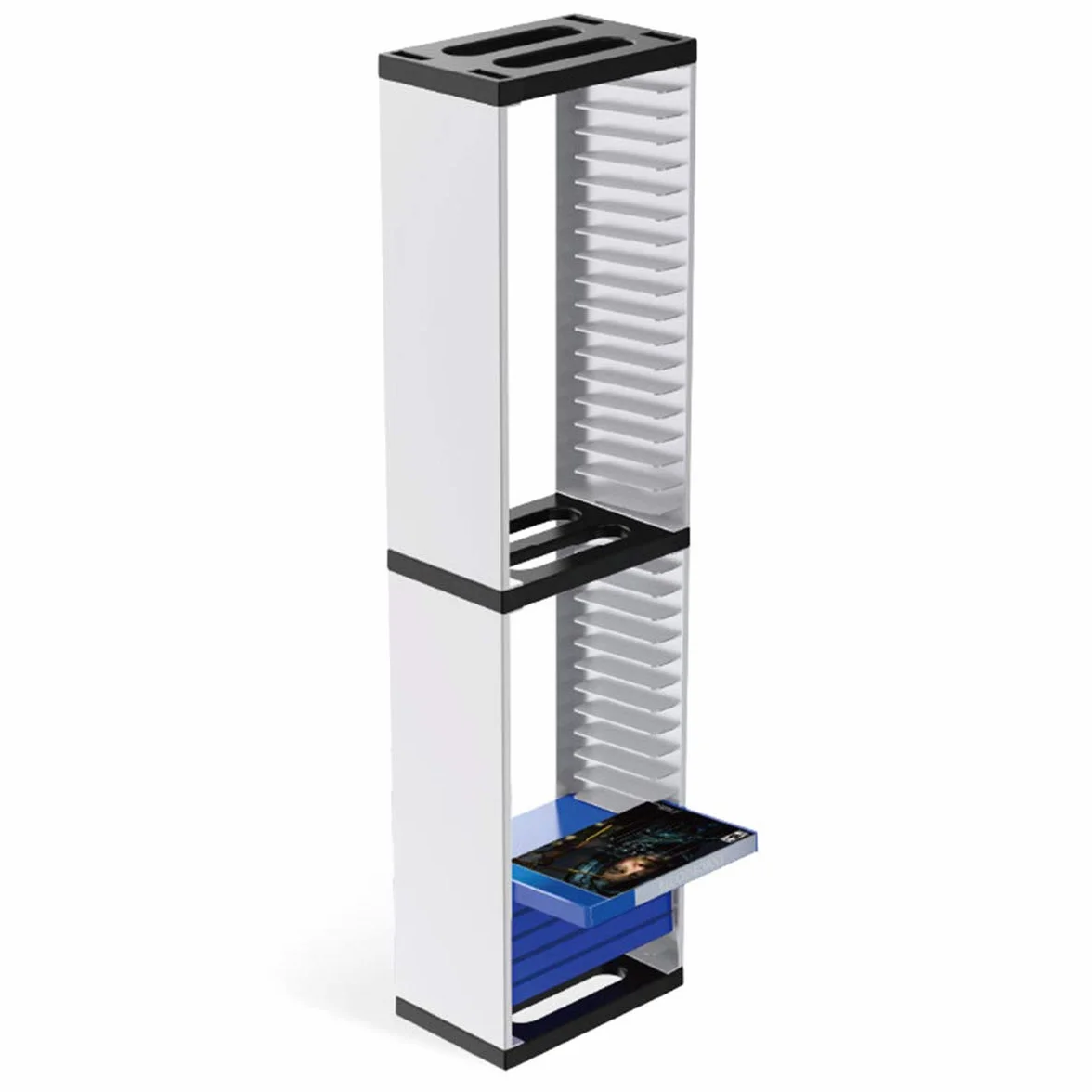 Rack per dischi PS5, ABS, Bianco e Nero, 1 ripiano, Storage per PS5