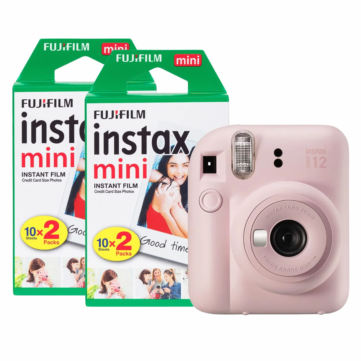 Fujifilm Instax Mini 12 - Fotocamera istantanea con confezione da 40 pellicole, colore: Rosa