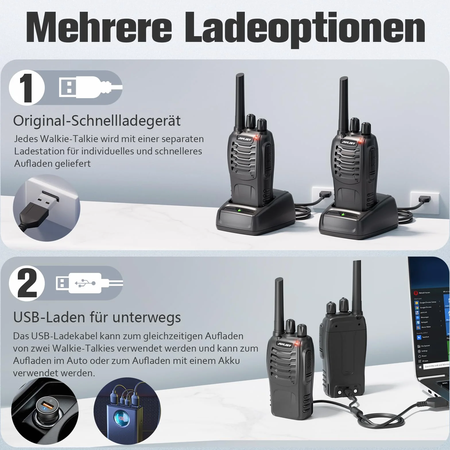 Walkie Talkies 88E, PMR446 Radio bidirezionale senza licenza, PMR 446MHz Frequenza Civile Ricetrasmittente 16 canali, Portatile Walkie-Talkie Professionali con Auricolare (nero, 4 pezzi)