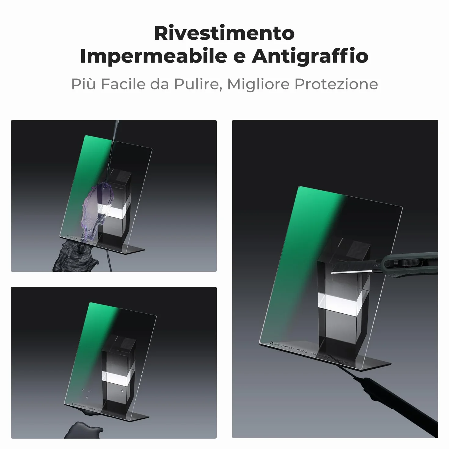 K&F CONCEPT Nano-X Filtri a Lastra Soft GND 16 (1.2) da 100x150mm in Vetro Ottico con 28 Strati Rivestimento Nano Compatibile Nano-X Porta Filtri per Lente