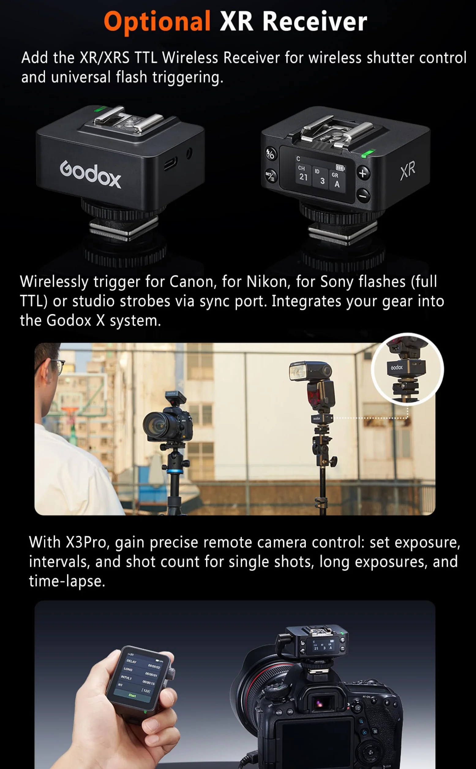 Godox X3 Pro X3PRO-S Trigger Flash TTL Wireless per Sony, 2.4GHz Sistema X, Bluetooth & Controllo APP, Schermo Touch, HSS, Shutter Control, USB-C Ricarica Rapida