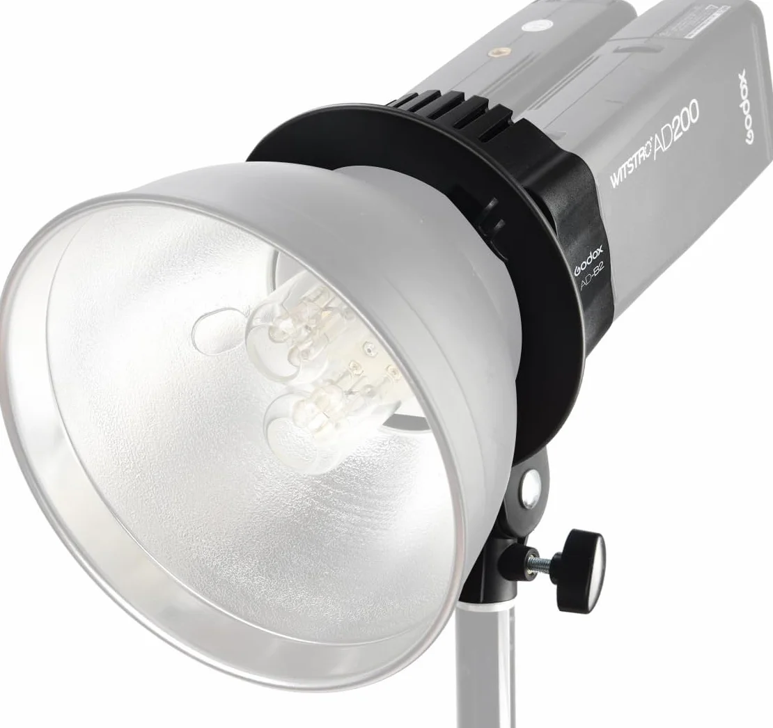 Godox AD-B2 AD200 Testa flash a doppia alimentazione Bowens Mount Staffa a testa doppia a doppio tubo per AD200 Flash Speedlite portatile