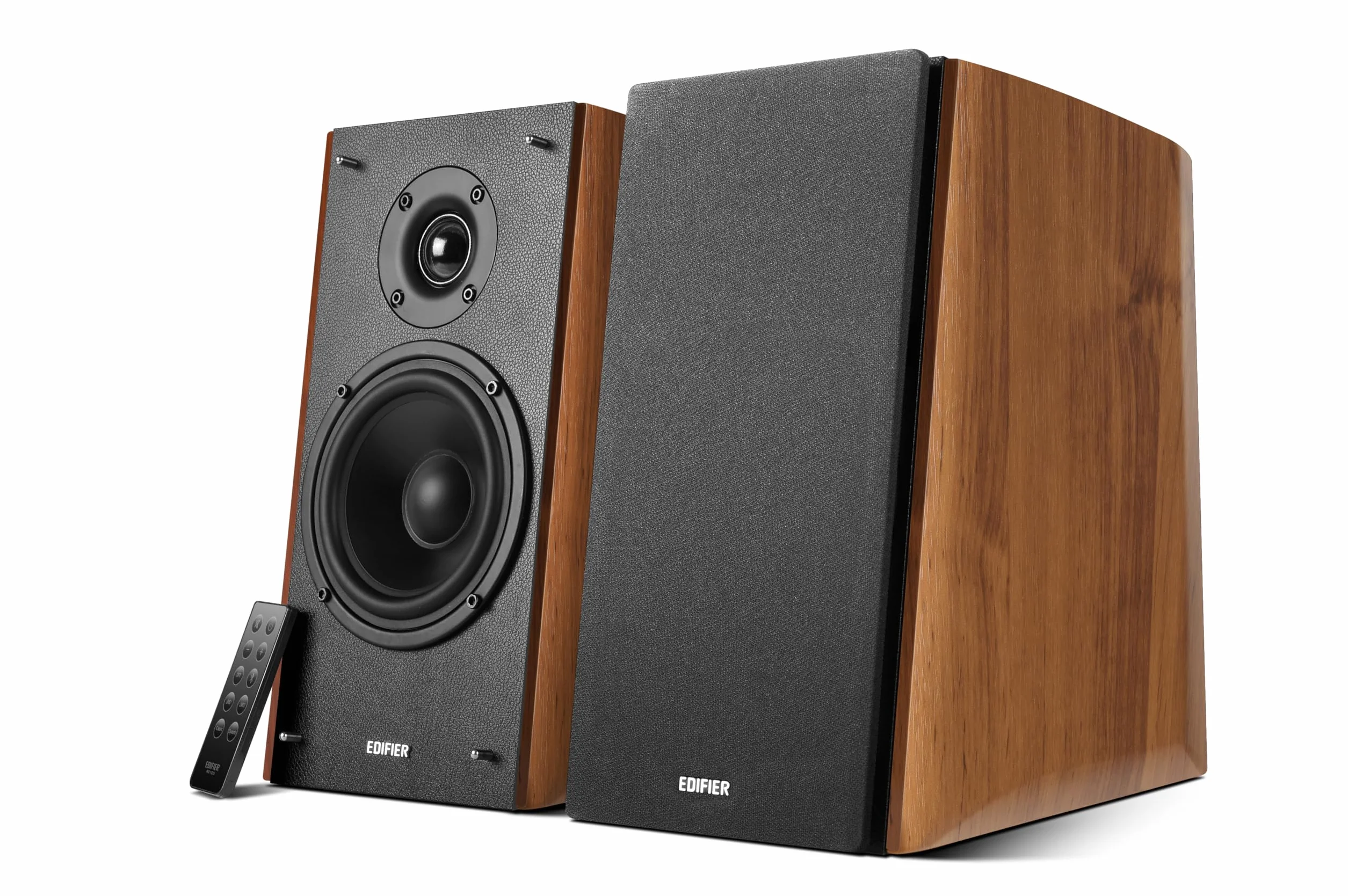 Edifier R2000DB - Kit di altoparlanti Bluetooth 2.0, con telecomando IR e ingresso ottico - 120 Watt - Warm Oak