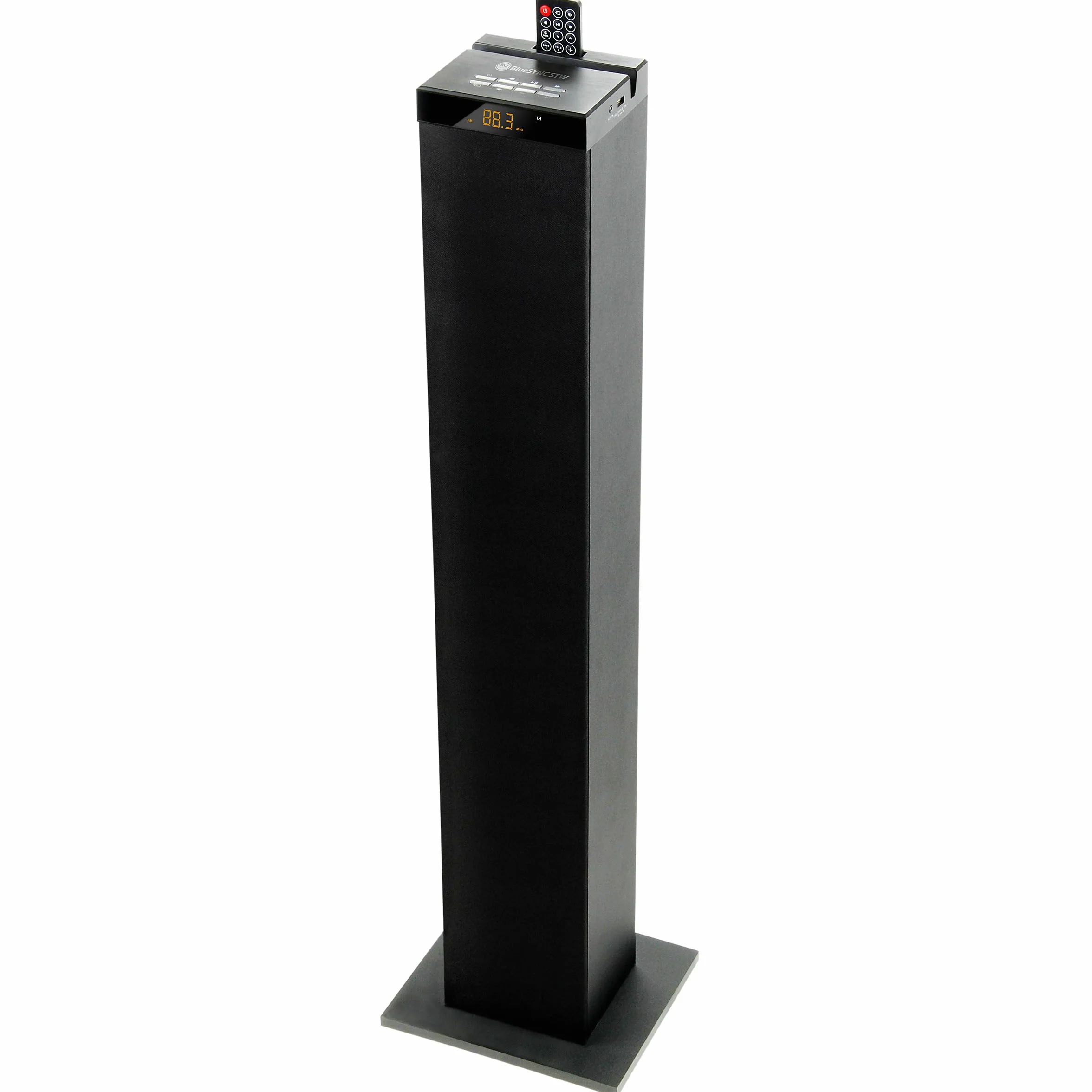 GOgroove Torre Altoparlante Bluetooth con Subwoofer Integrato - Cassa da Pavimento Home con Bassi Potenti, Doppi Driver, 120W di Picco, MP3 AUX 3,5mm, Porta USB 2.0 per Chiavetta, Radio FM (Nero)