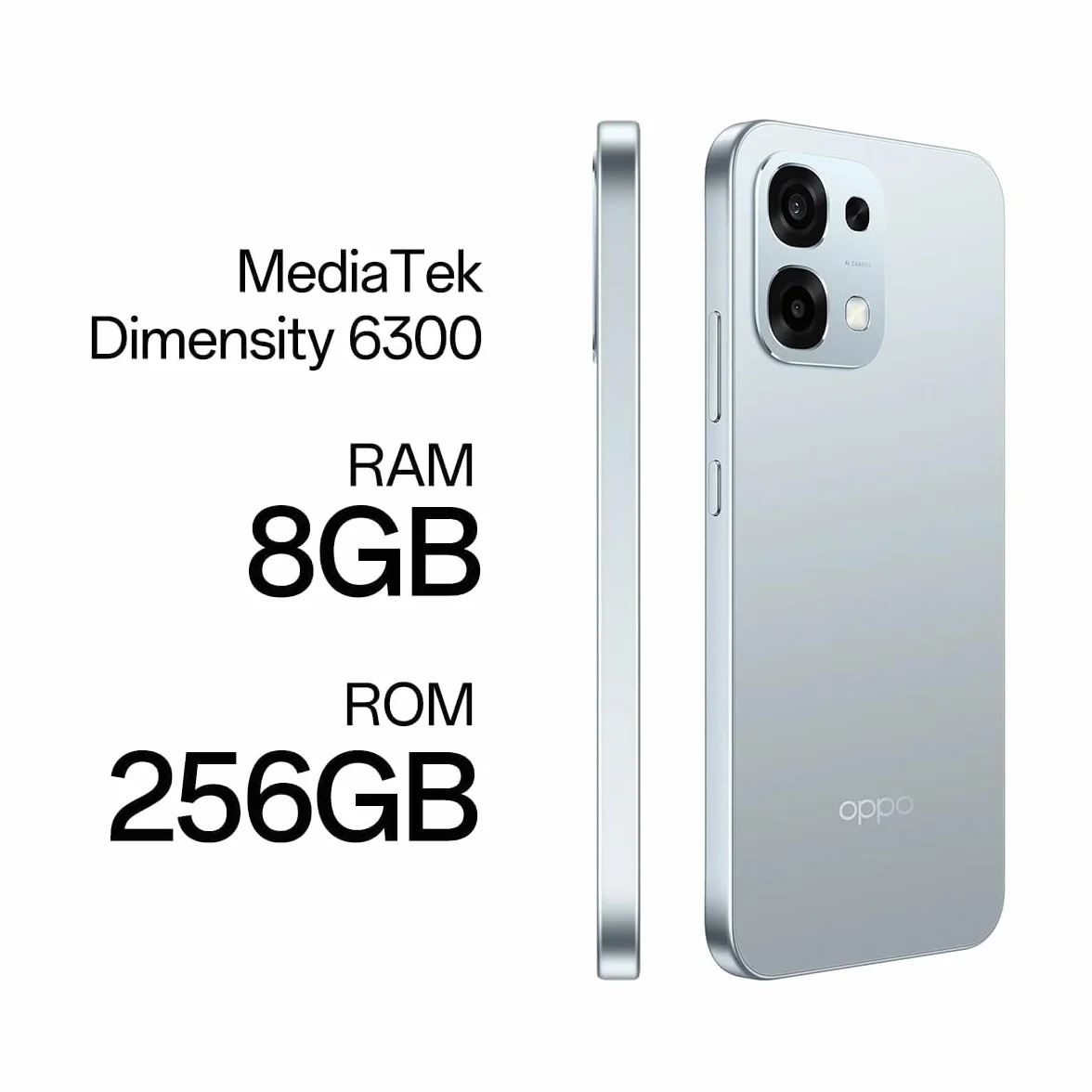 OPPO A6 Pro 5G - Smartphone sbloccato con IA, 8 GB RAM + 256 GB, batteria 6500 mAh, ricarica rapida 80 W, schermo AMOLED 120 Hz, IP69, fotocamera 50 MP AI, Dual SIM, versione spagnola, titanio