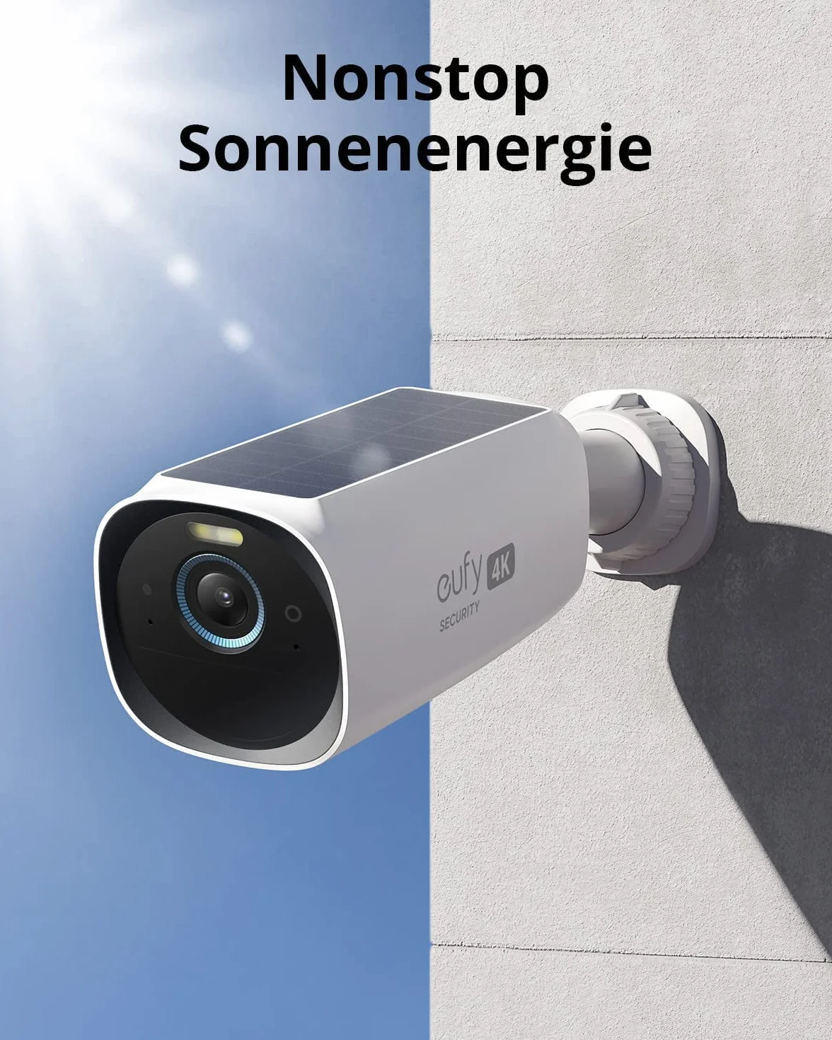 eufy Security eufyCam S330, telecamera wi-fi esternoi, telecamera pannello solare, risoluzione 4K, riflettore e visione notturna a colori, Nessun Costo Mensile, Kit di 2 telecamere (Ristrutturato)