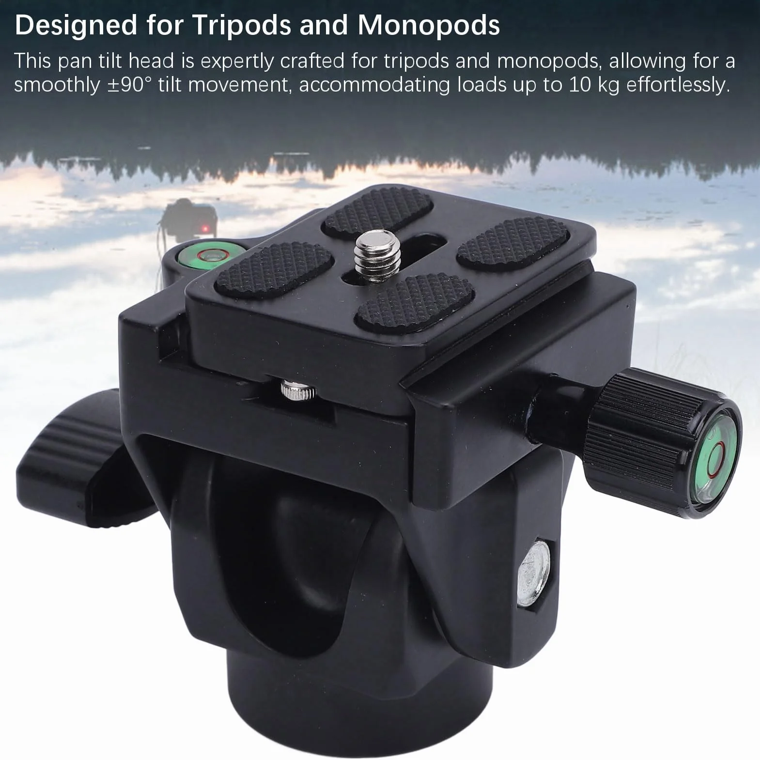 Testa di inclinazione monopiede in lega di alluminio con rilascio rapido per fotografia di birdwatching